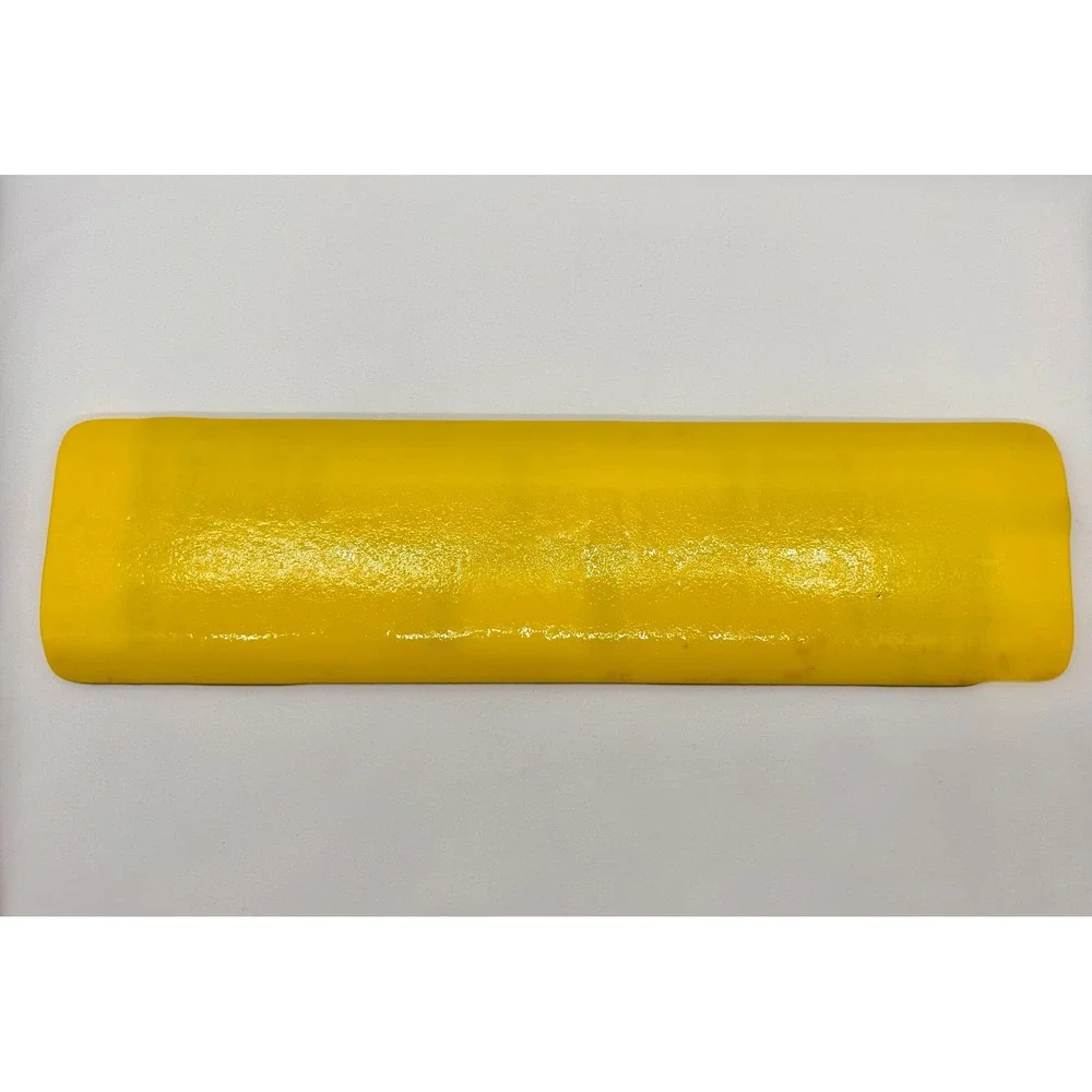 Handmade Fused Glass Geometric Rectangular Tray Yellow Orange Red 12 Inch